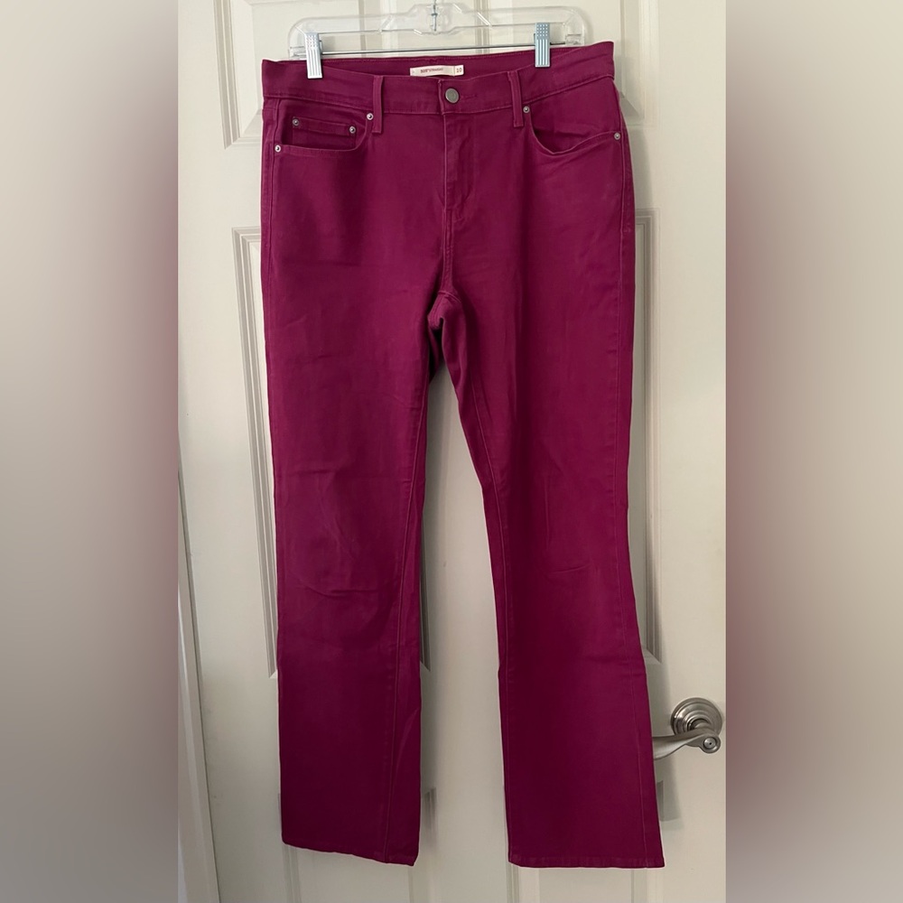 Women’s Levi’s 505 straight vintage washed red jeans pants cotton lightweight 10